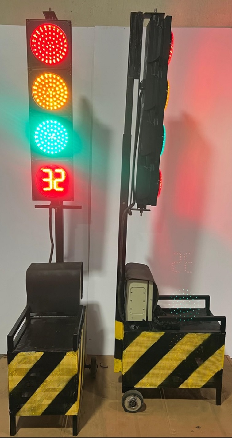Portable LED traffic light unit for temporary traffic management in Singapore